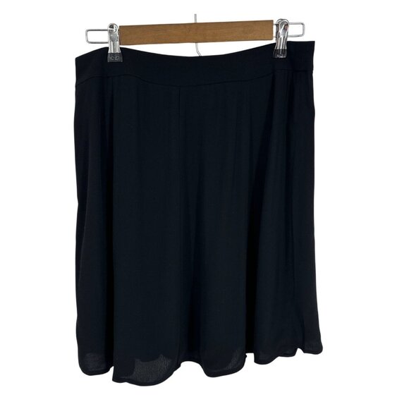 LOFT Dresses & Skirts - LOFT Womens Black Flowy A-Line Skirt Rayon Blend Side Zipper Closure Size 4
